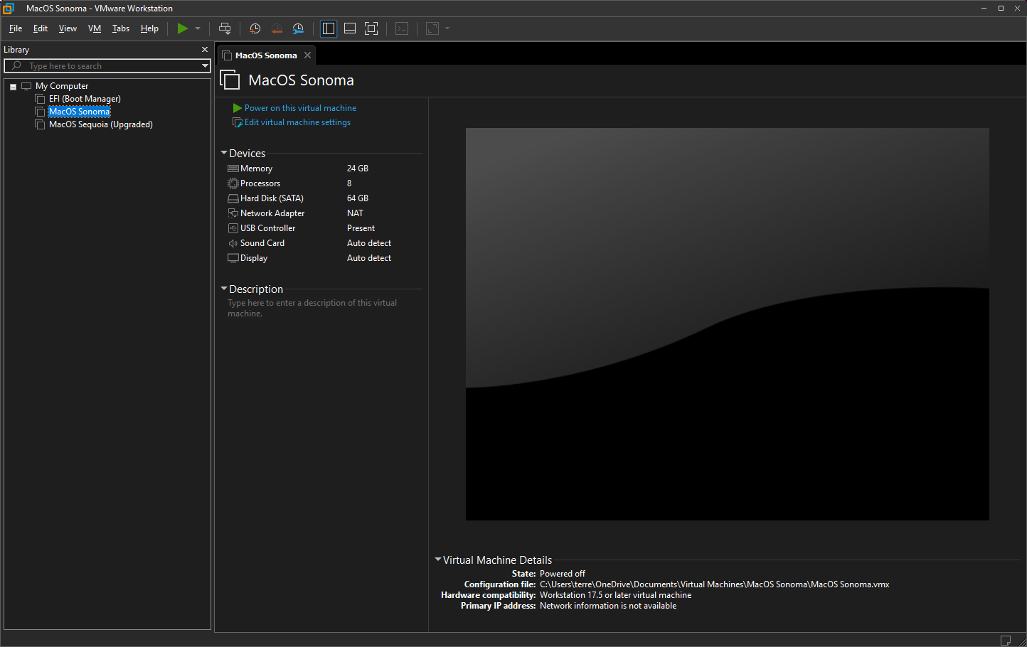 Running latest MacOS Sequoia in VMware on Windows 11 | Terrence